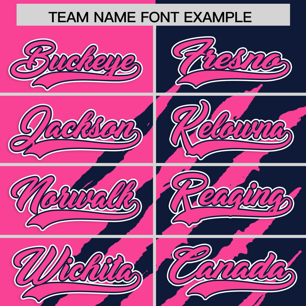 Custom Pink Navy Split Tiger Claw Scratch Pattern Baseball Jersey