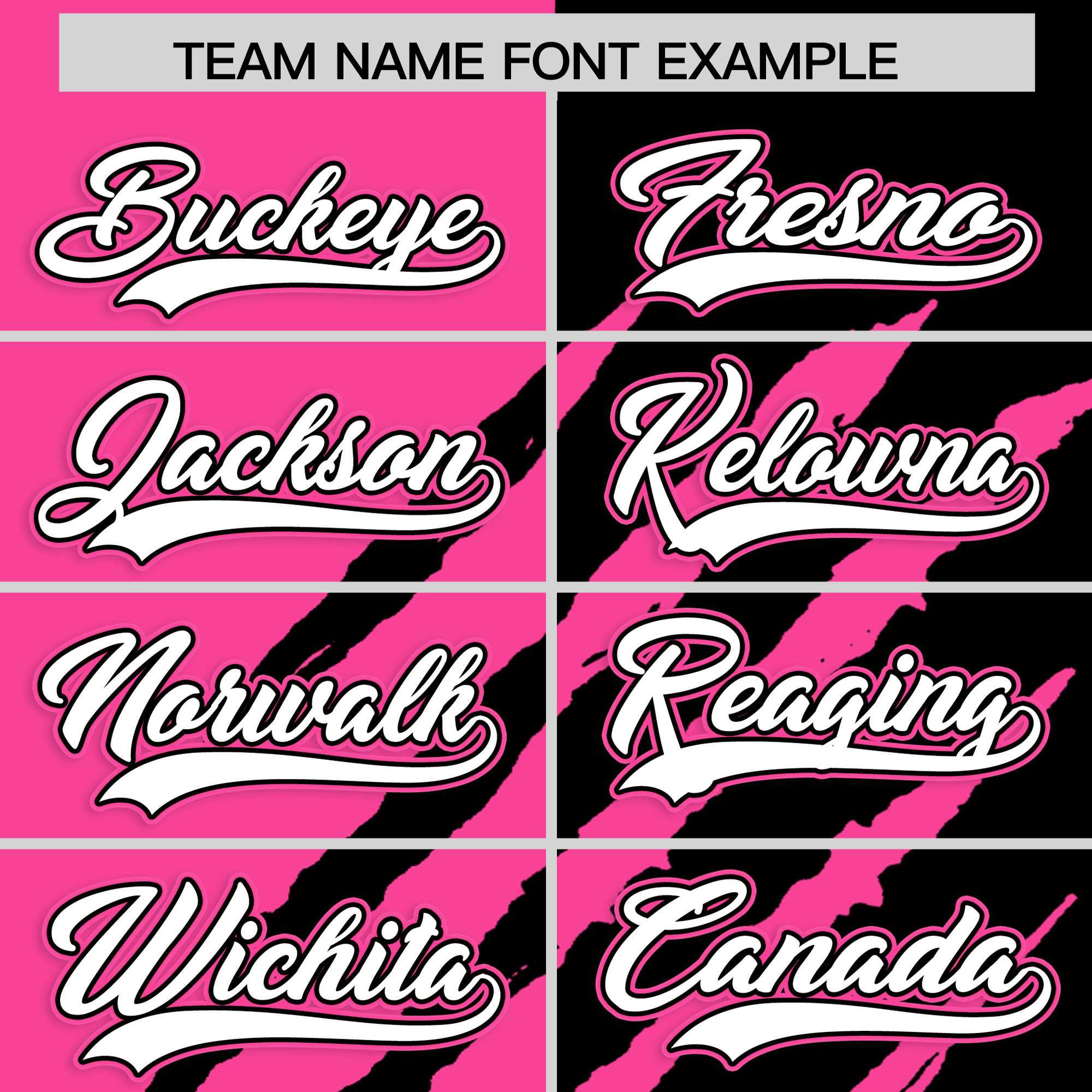 Custom Pink Black Split Tiger Claw Scratch Pattern Baseball Jersey