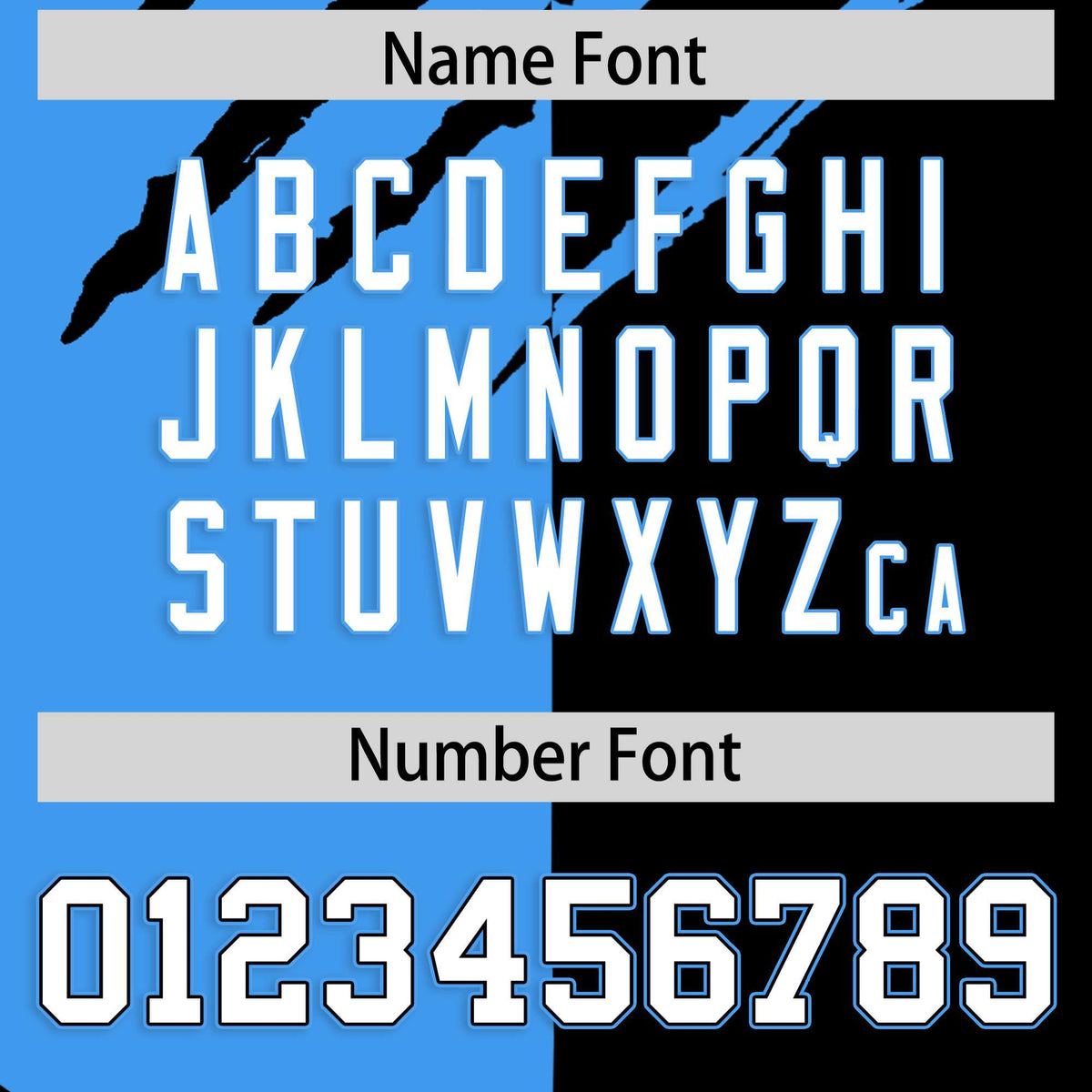 Custom Powder Blue Black Split Tiger Claw Scratch Pattern Baseball Jersey