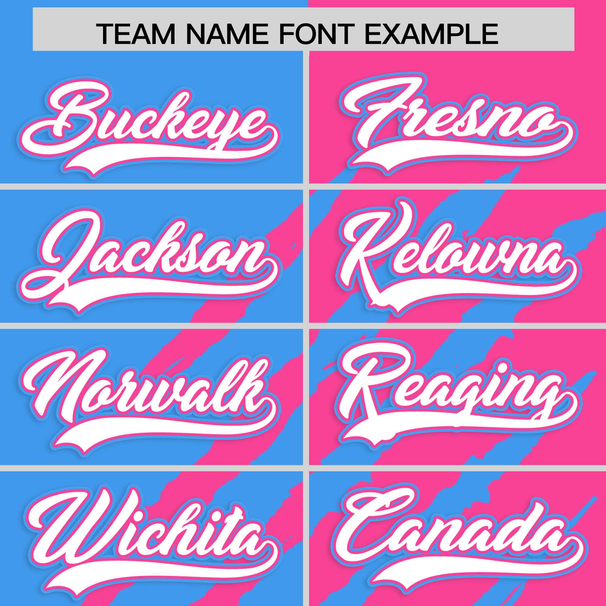 Custom Powder Blue Pink Split Tiger Claw Scratch Pattern Baseball Jersey
