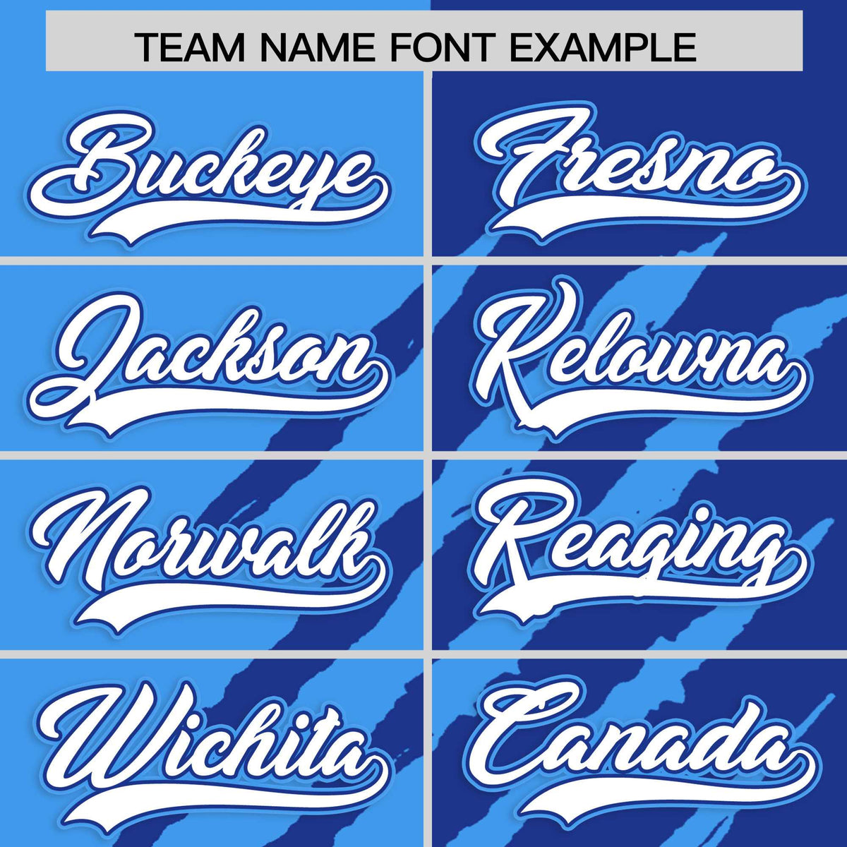 Custom Powder Blue Royal Blue Split Tiger Claw Scratch Pattern Baseball Jersey