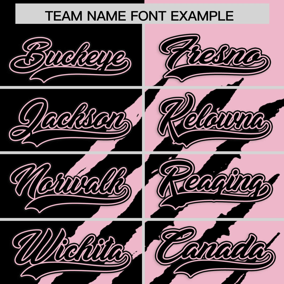 Custom Black Light Pink Split Tiger Claw Scratch Pattern Baseball Jersey