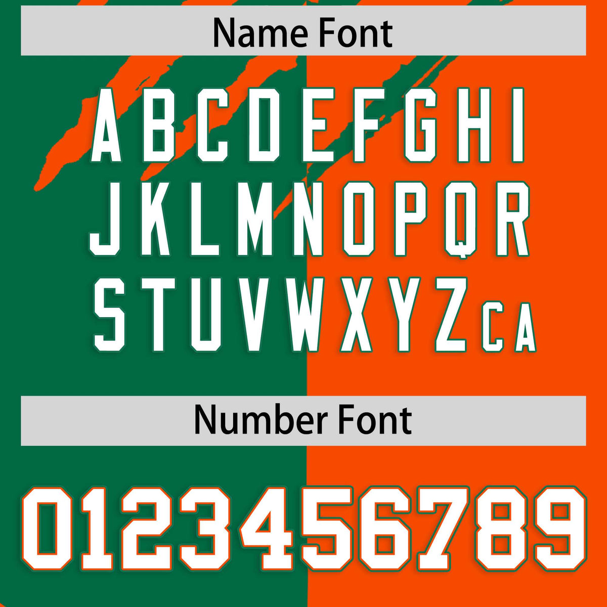 Custom Kelly Green Orange Split Tiger Claw Scratch Pattern Baseball Jersey