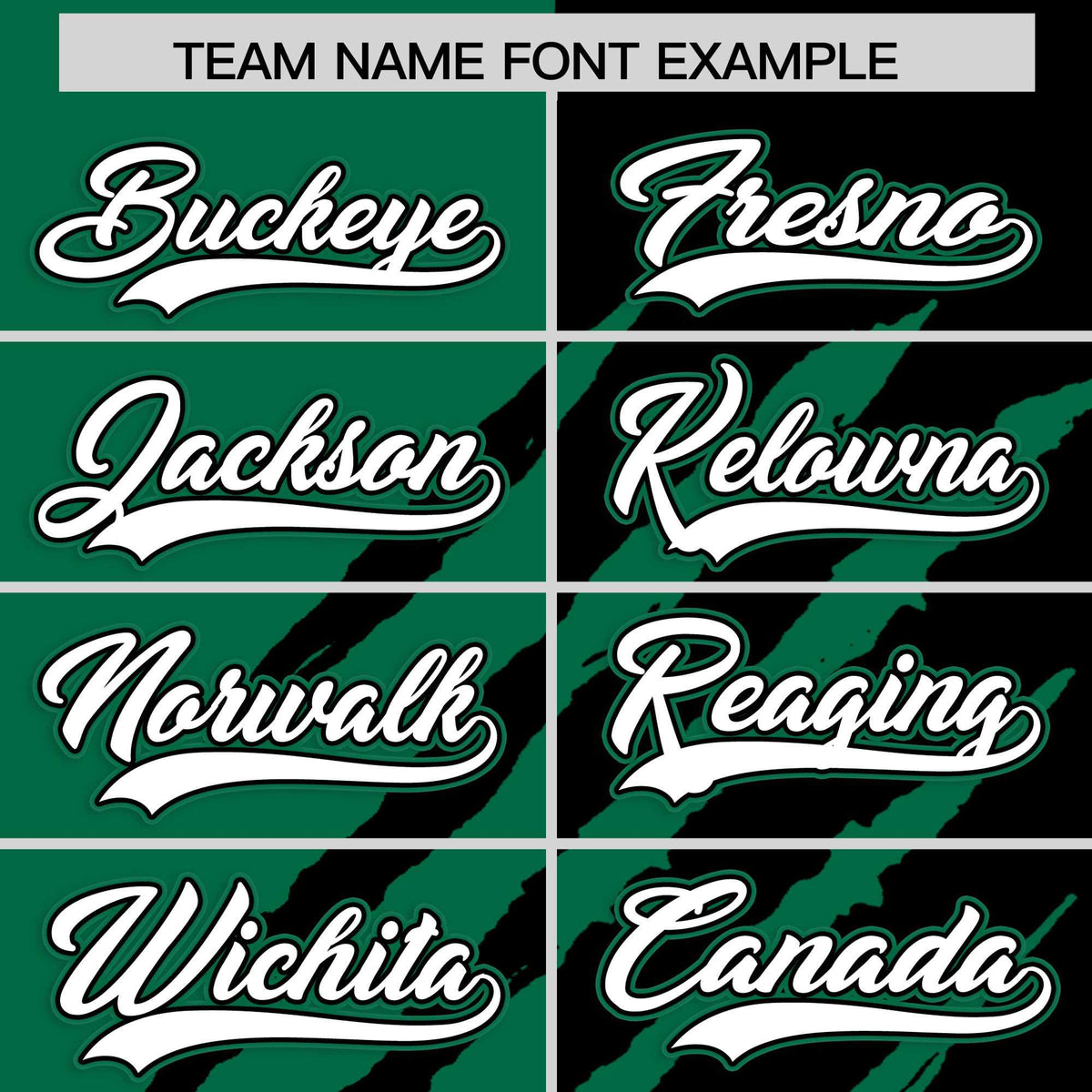 Custom Kelly Green Black Split Tiger Claw Scratch Pattern Baseball Jersey