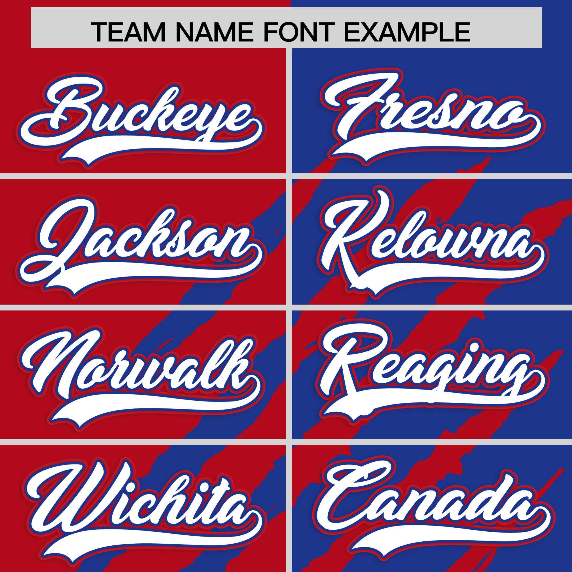 Custom Red Royal Blue Split Tiger Claw Scratch Pattern Baseball Jersey