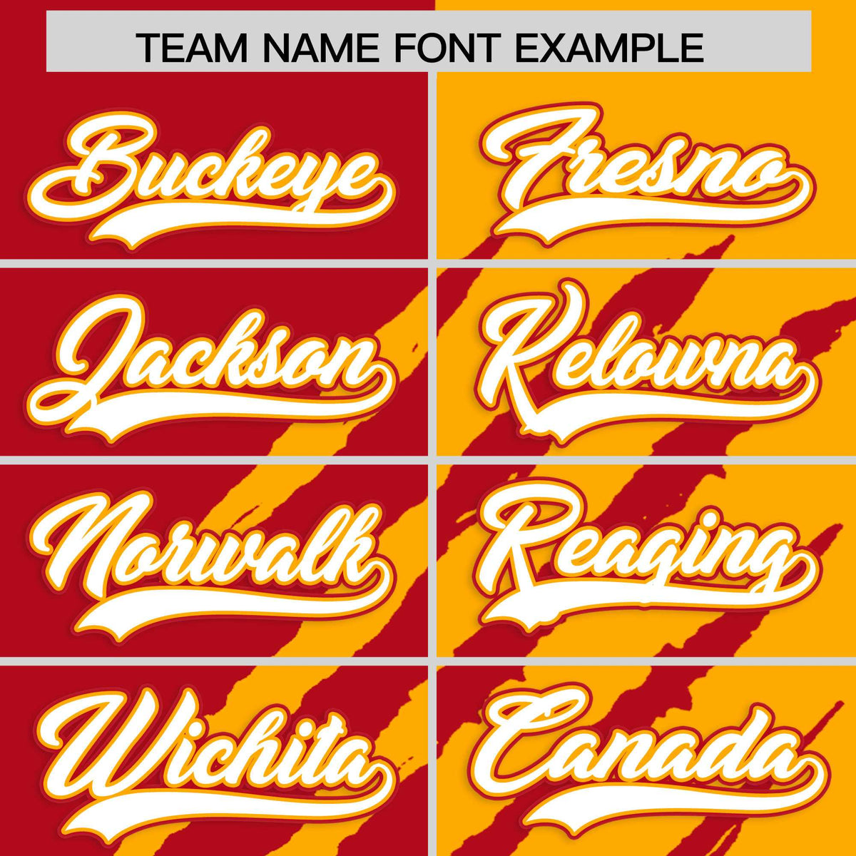 Custom Red Yellow Split Tiger Claw Scratch Pattern Baseball Jersey