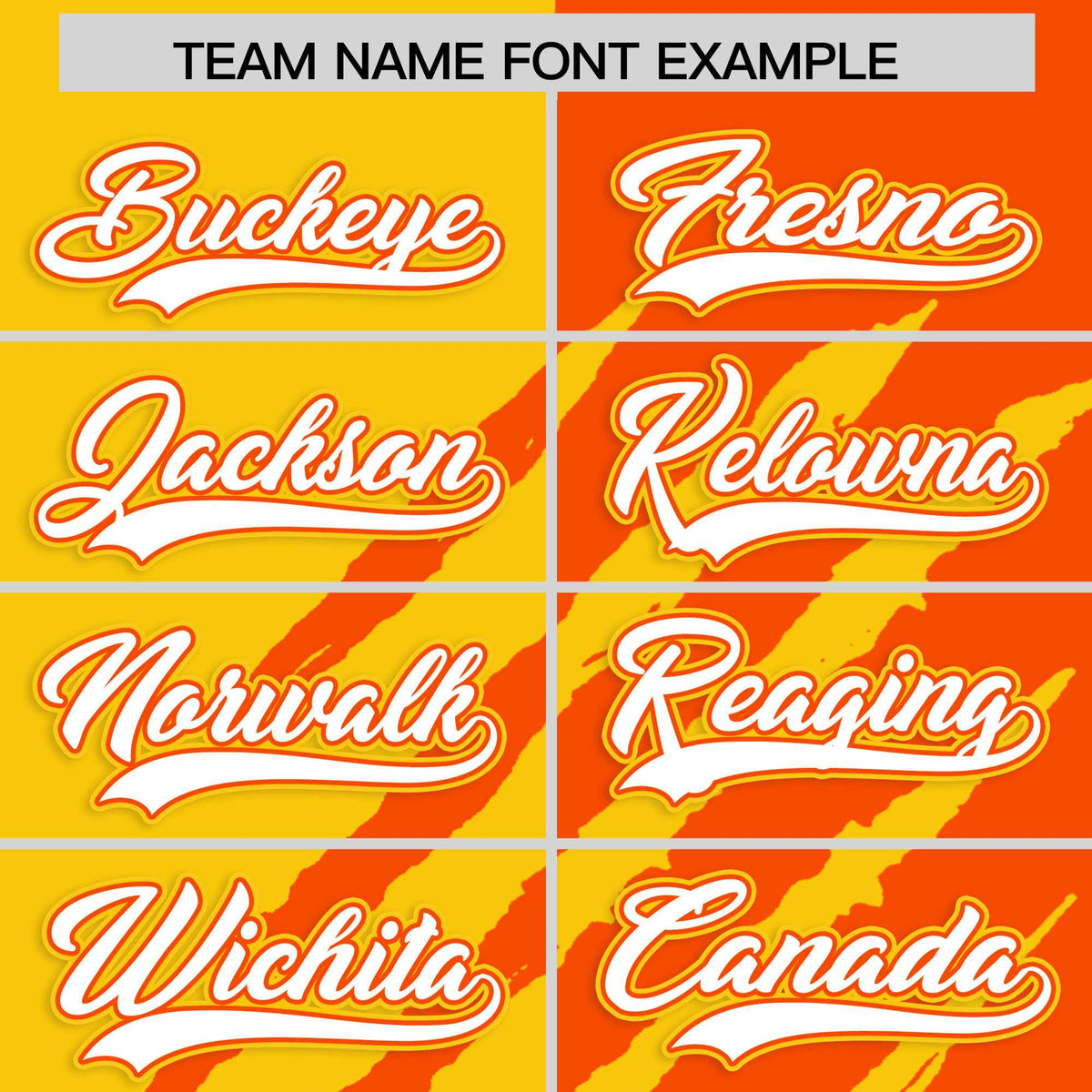 Custom Gold Orange Split Tiger Claw Scratch Pattern Baseball Jersey