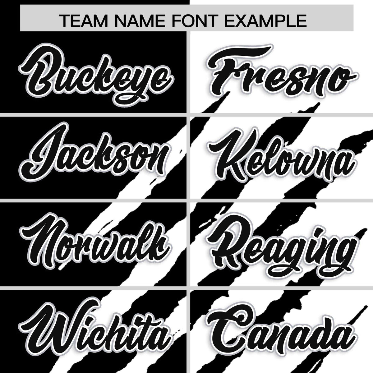 Custom Black White Split Tiger Claw Scratch Pattern Baseball Jersey