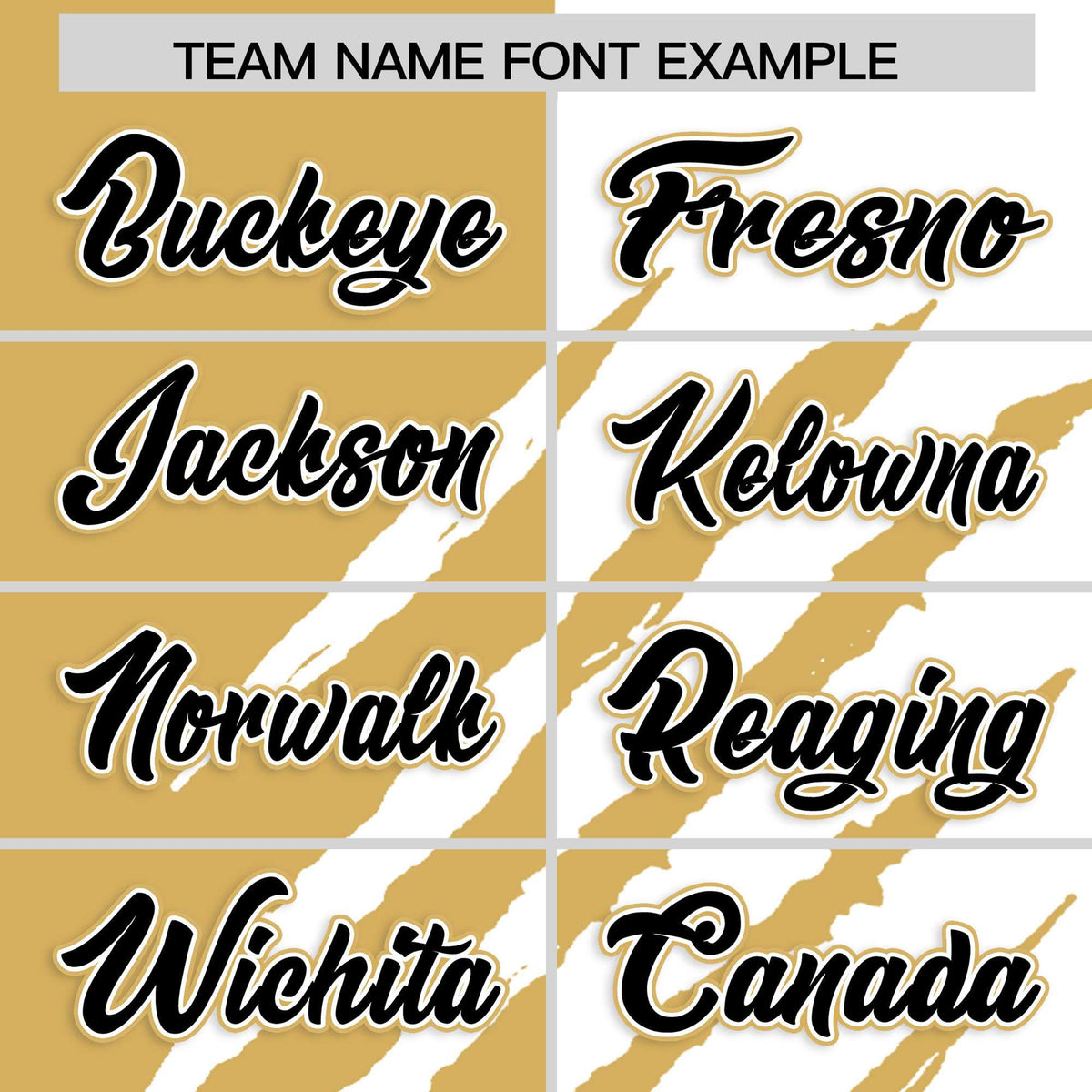 Custom Old Gold White Split Tiger Claw Scratch Pattern Baseball Jersey