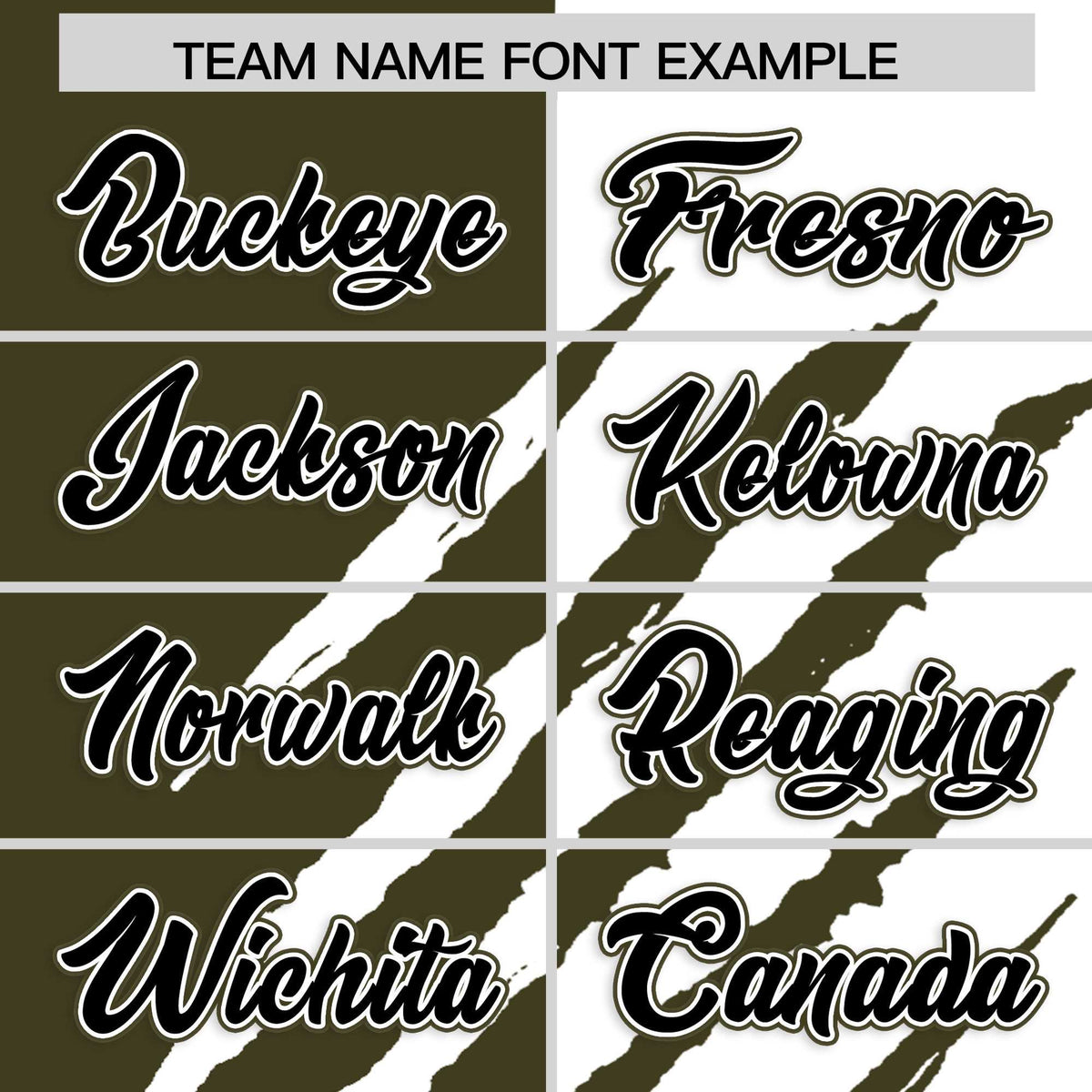 Custom Olive White Split Tiger Claw Scratch Pattern Baseball Jersey