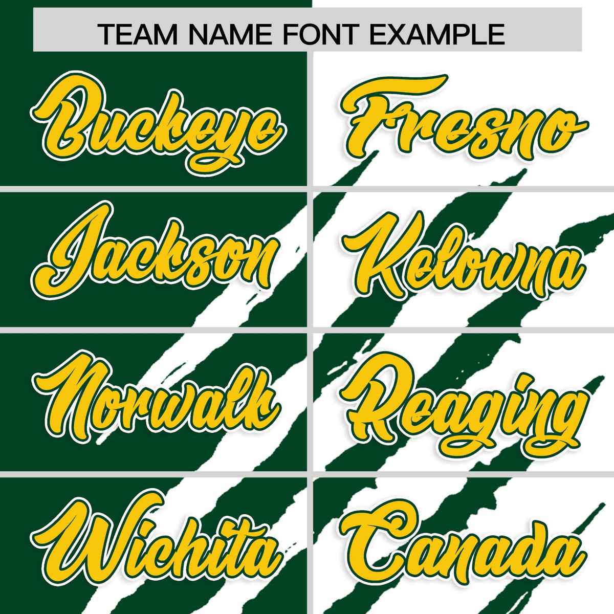 Custom Green White Split Tiger Claw Scratch Pattern Baseball Jersey