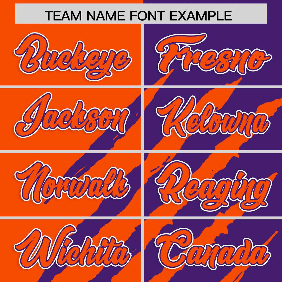 Custom Orange Purple Split Tiger Claw Scratch Pattern Baseball Jersey