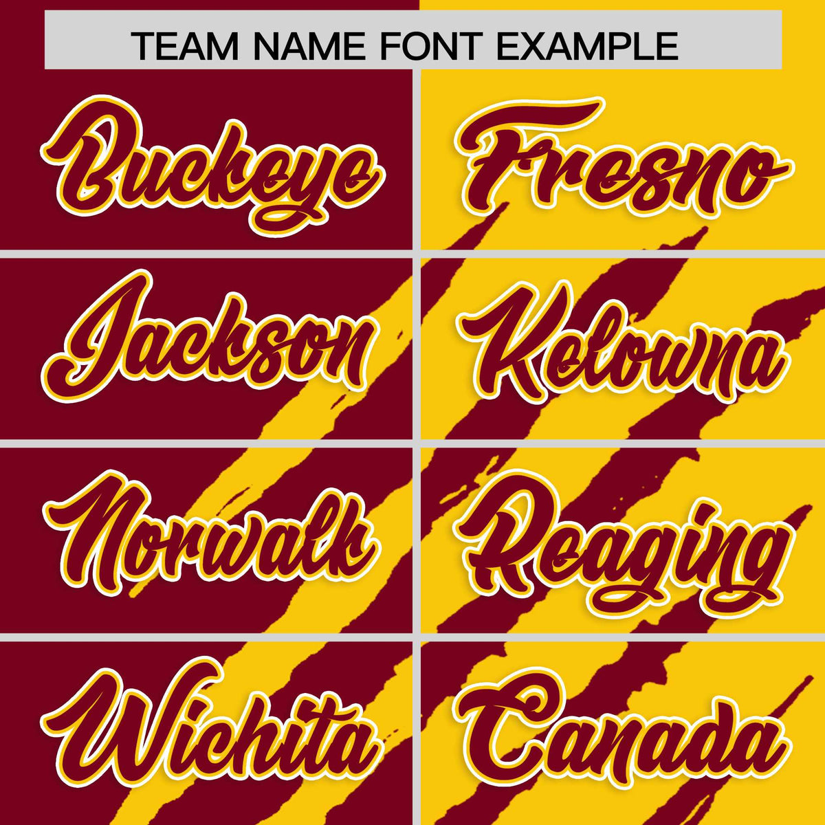 Custom Crimson Gold Split Tiger Claw Scratch Pattern Baseball Jersey