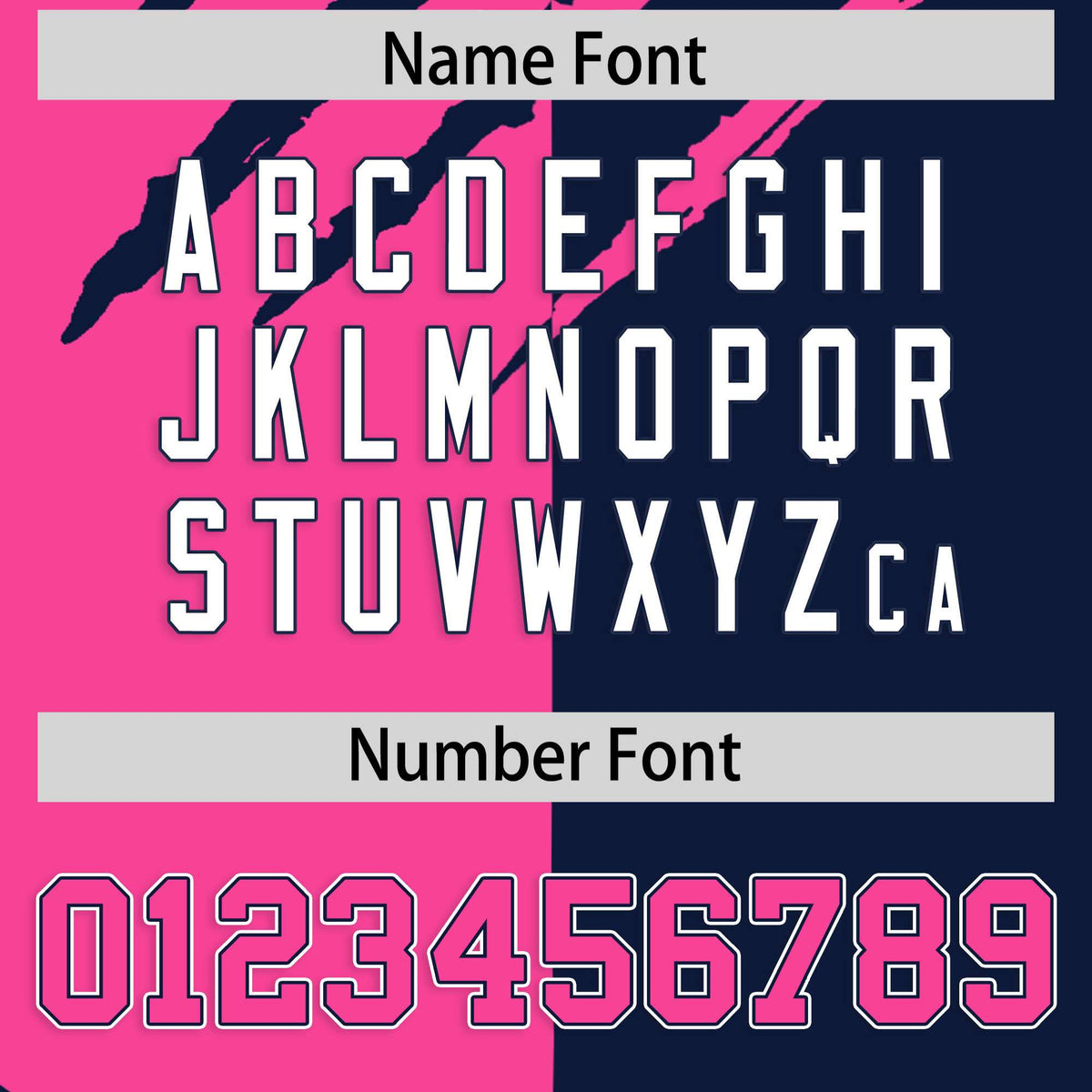 Custom Pink Navy Split Tiger Claw Scratch Pattern Baseball Jersey