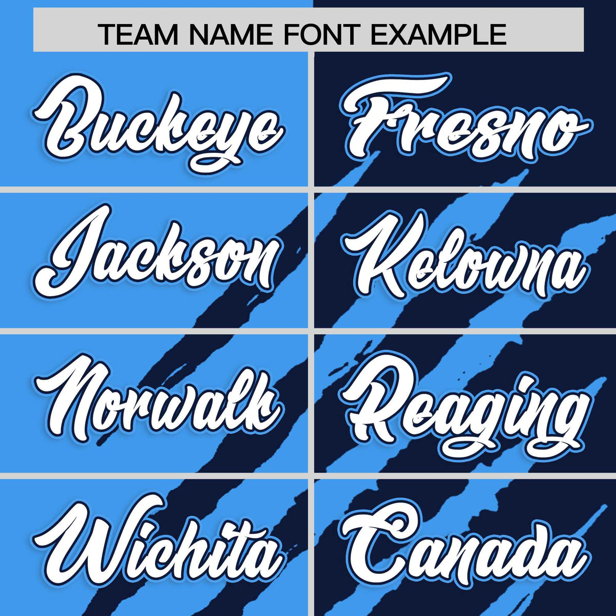 Custom Powder Blue Navy Split Tiger Claw Scratch Pattern Baseball Jersey