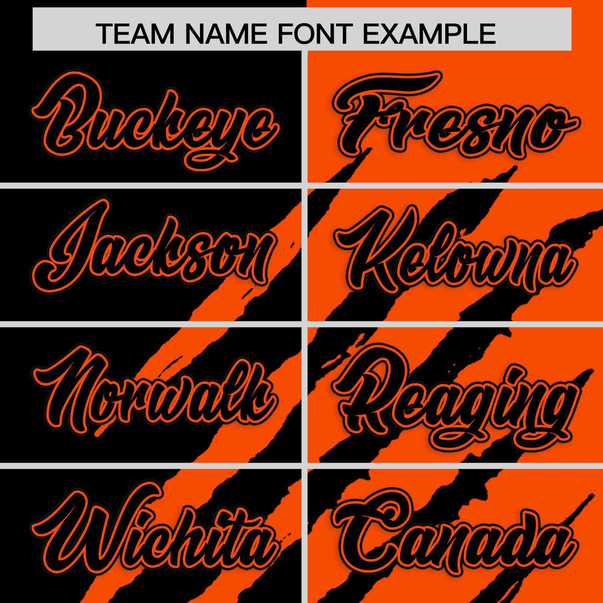 Custom Black Orange Split Tiger Claw Scratch Pattern Baseball Jersey