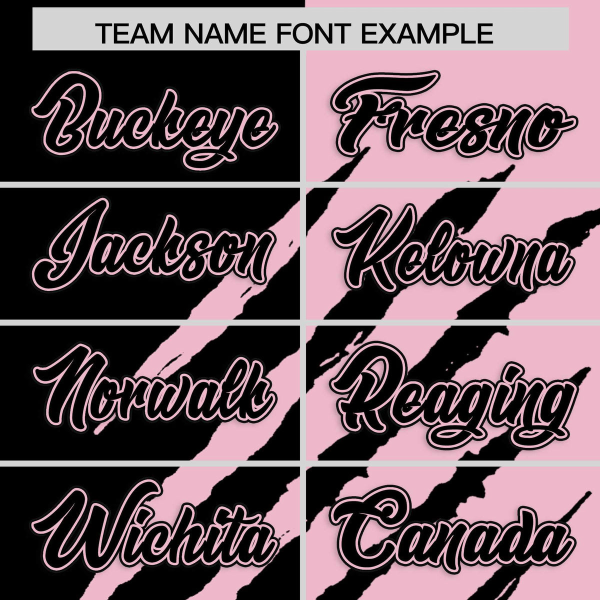 Custom Black Light Pink Split Tiger Claw Scratch Pattern Baseball Jersey