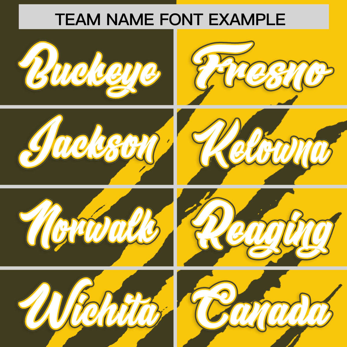 Custom Olive Gold Split Tiger Claw Scratch Pattern Baseball Jersey