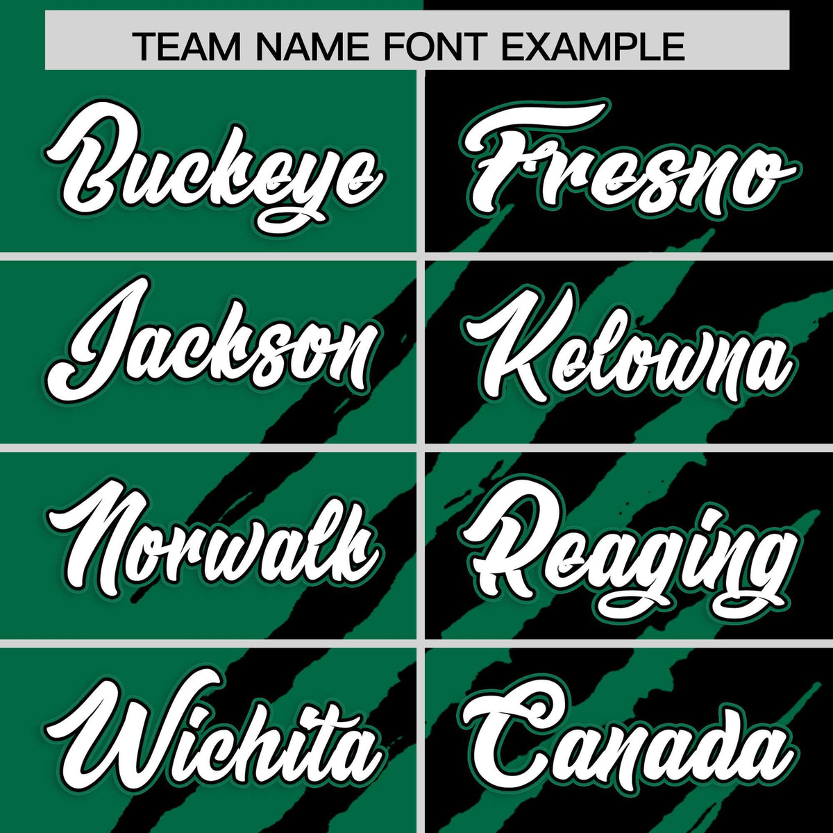 Custom Kelly Green Black Split Tiger Claw Scratch Pattern Baseball Jersey