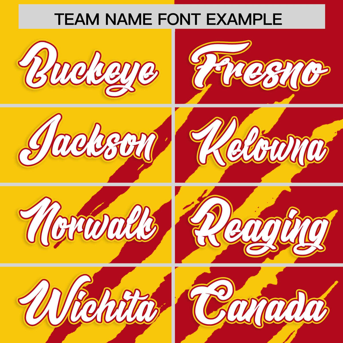 Custom Gold Red Split Tiger Claw Scratch Pattern Baseball Jersey