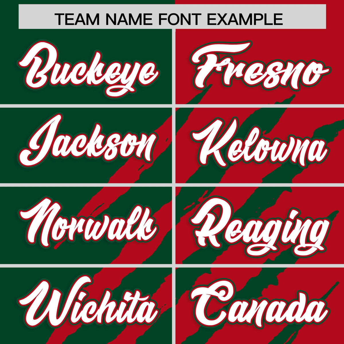 Custom Green Red Split Tiger Claw Scratch Pattern Baseball Jersey