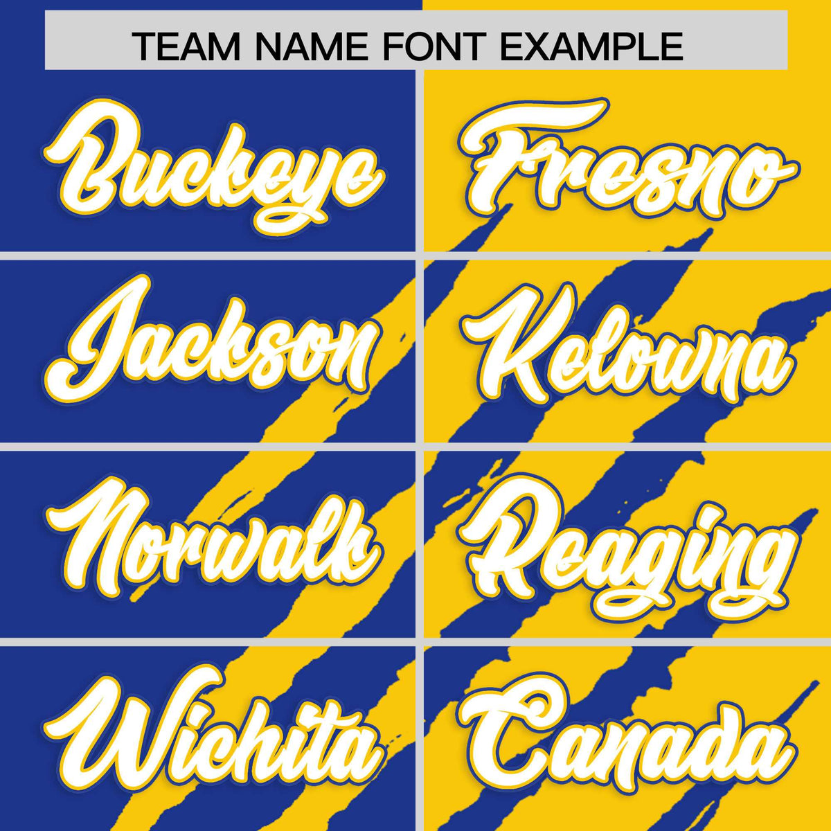 Custom Royal Blue Gold Split Tiger Claw Scratch Pattern Baseball Jersey