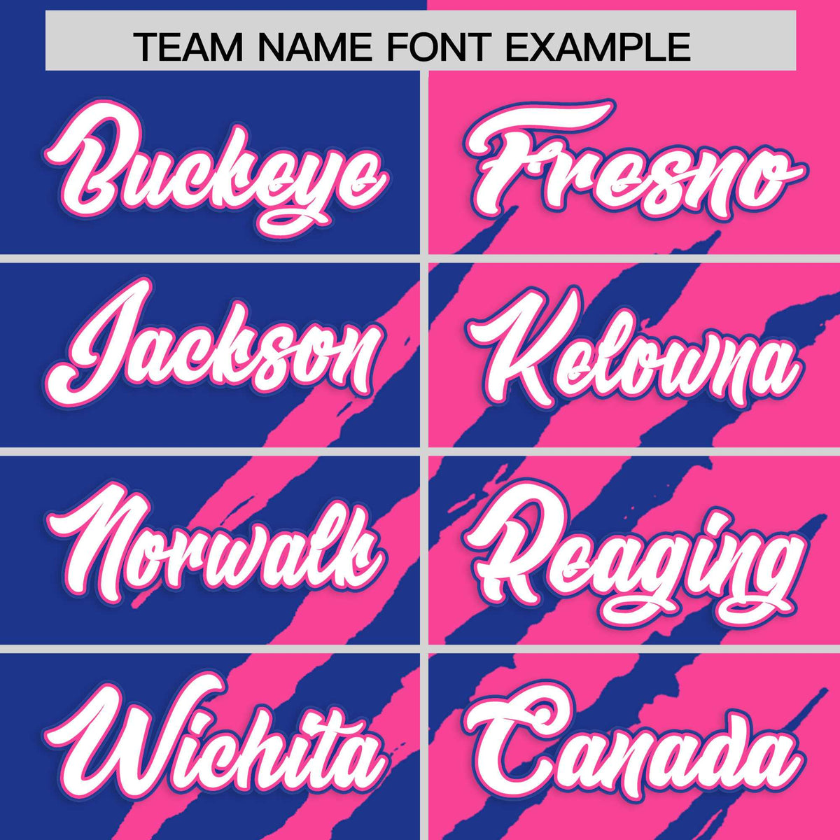 Custom Royal Blue Pink Split Tiger Claw Scratch Pattern Baseball Jersey