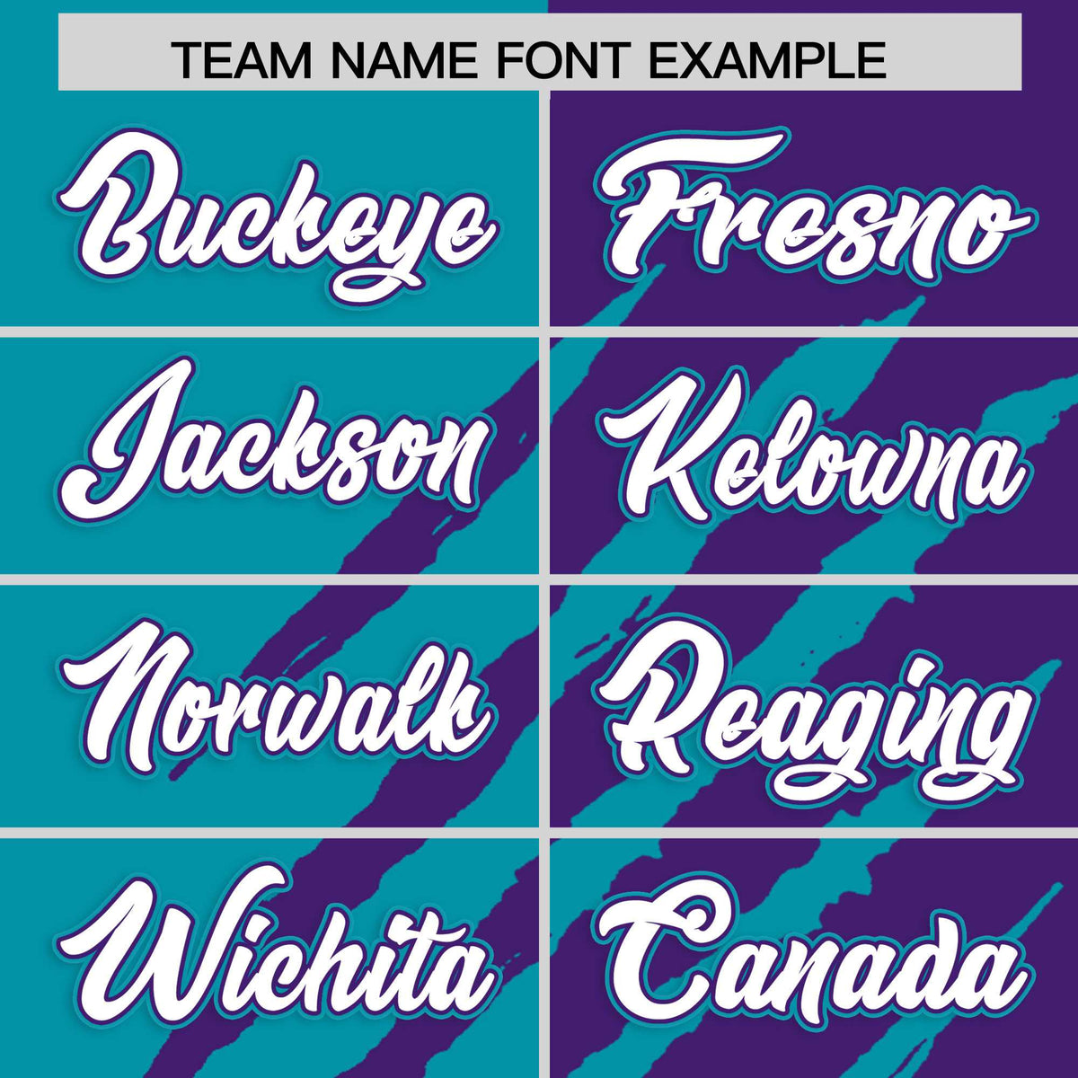 Custom Aqua Purple Split Tiger Claw Scratch Pattern Baseball Jersey