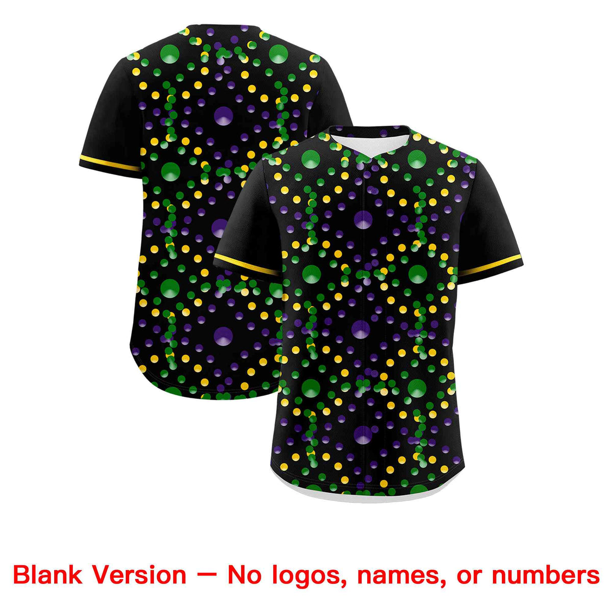 Custom Black Gold Graffiti Personalization Mardi Gras Authentic Baseball Jersey| KXKSHOP