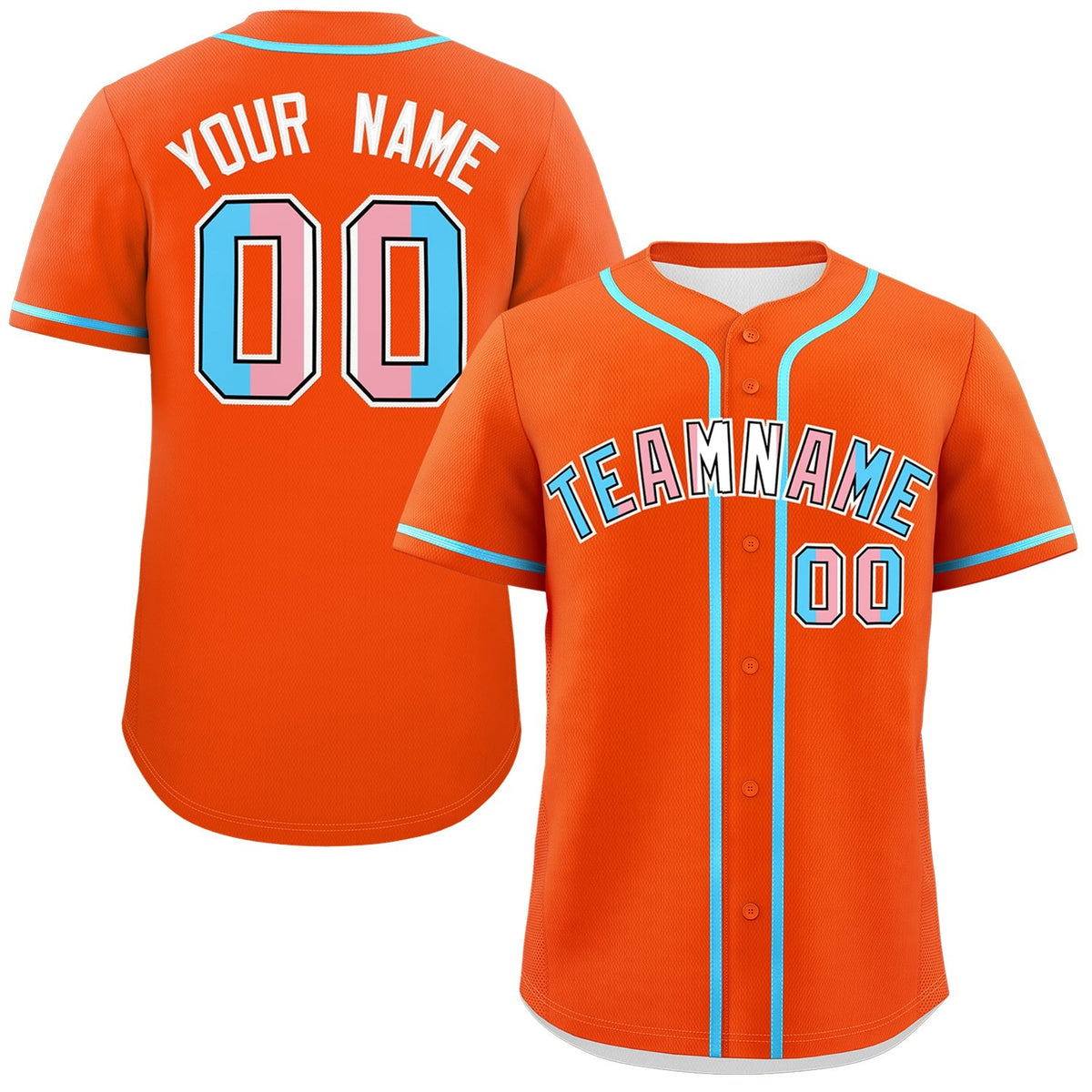 Custom Orange Powder Blue Transgender For Pride Month Classic Style Baseball Jersey| KXKSHOP