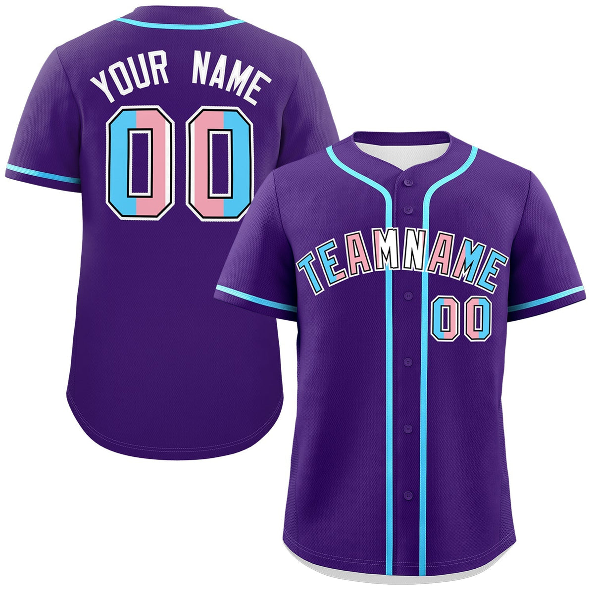 Custom Purple Powder Blue Transgender For Pride Month Classic Style Baseball Jersey| KXKSHOP
