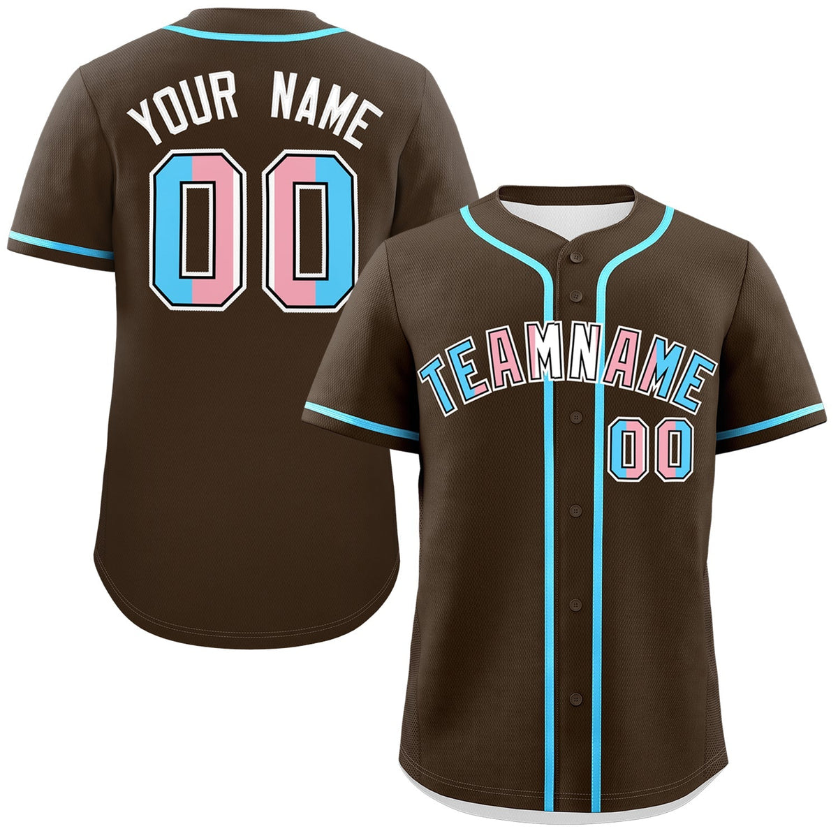 Custom Brown Powder Blue Transgender For Pride Month Classic Style Baseball Jersey| KXKSHOP