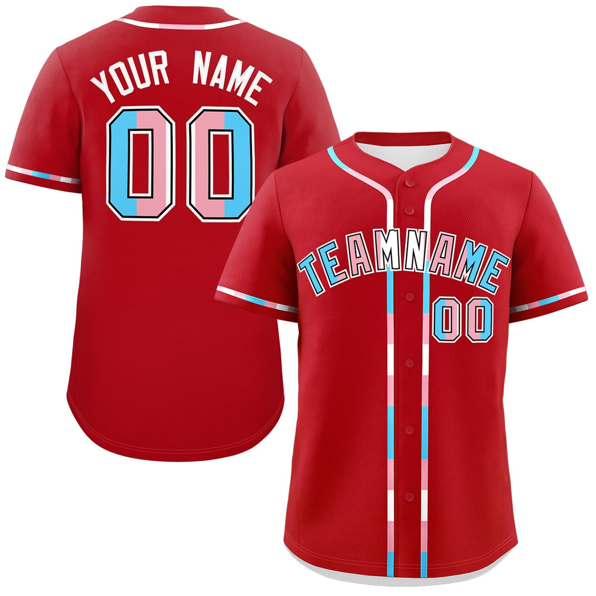 Custom Red Transgender For Pride Month Classic Style Baseball Jersey| KXKSHOP