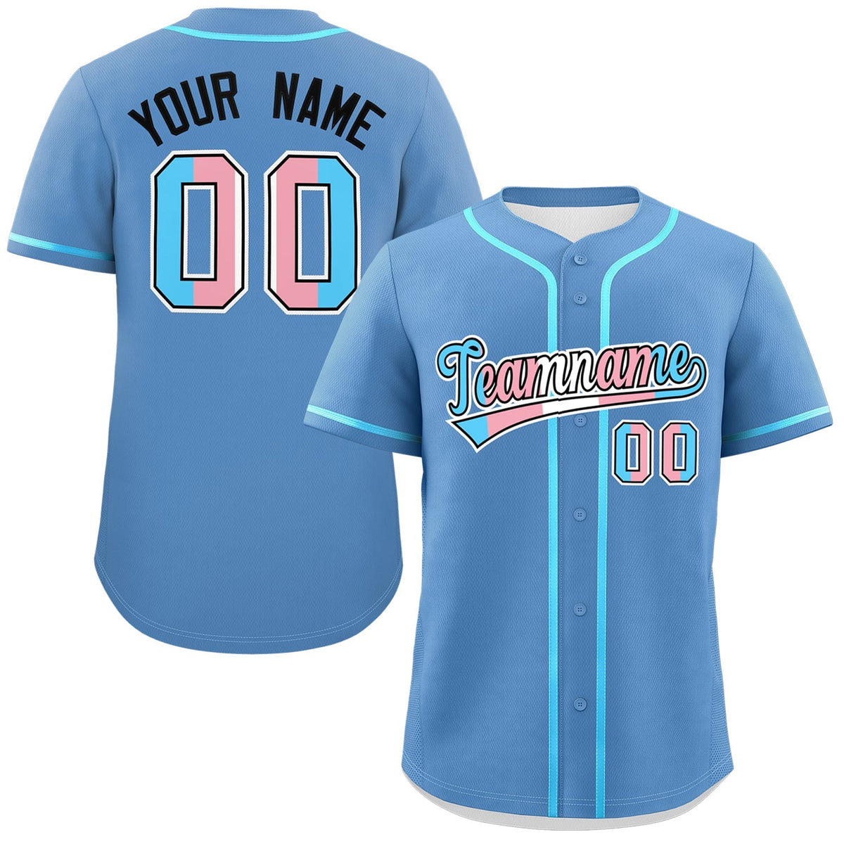 Custom Light Blue Powder Blue Transgender For Pride Month Classic Style Baseball Jersey| KXKSHOP