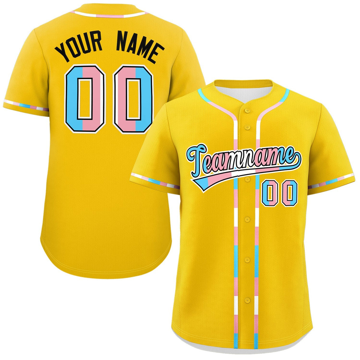 Custom Gold Transgender For Pride Month Classic Style Baseball Jersey| KXKSHOP