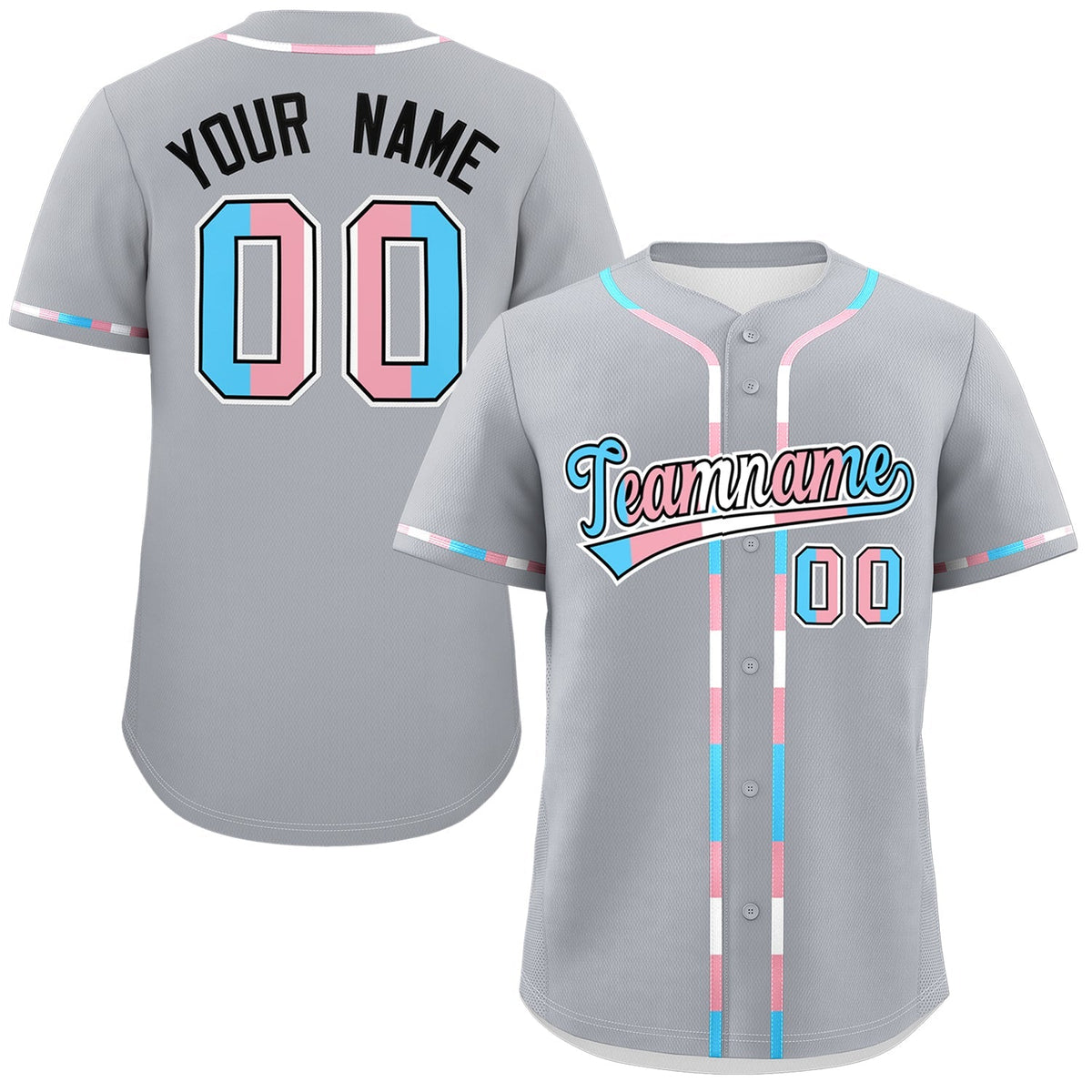 Custom Gray Transgender For Pride Month Classic Style Baseball Jersey| KXKSHOP