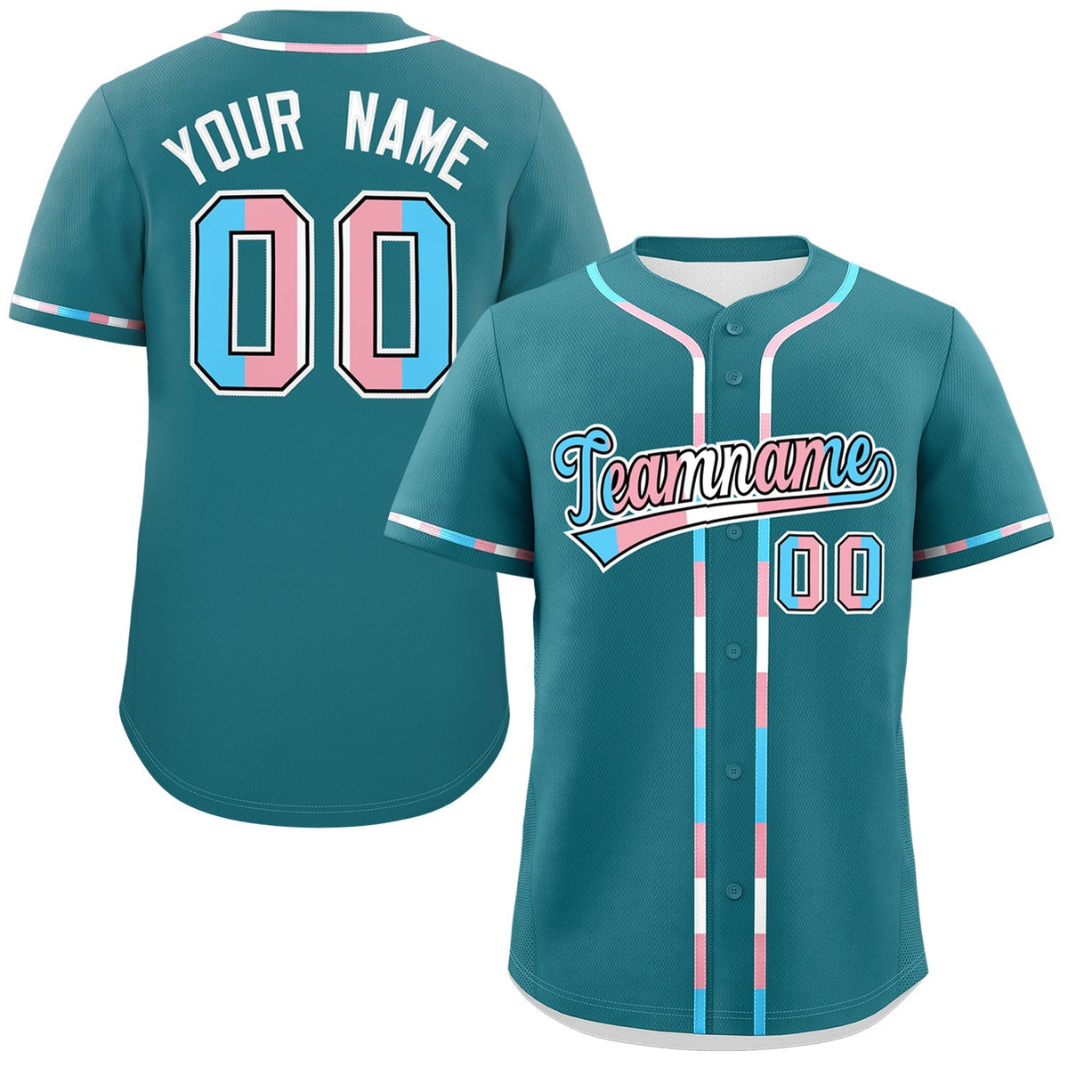 Custom Teal Transgender For Pride Month Classic Style Baseball Jersey| KXKSHOP