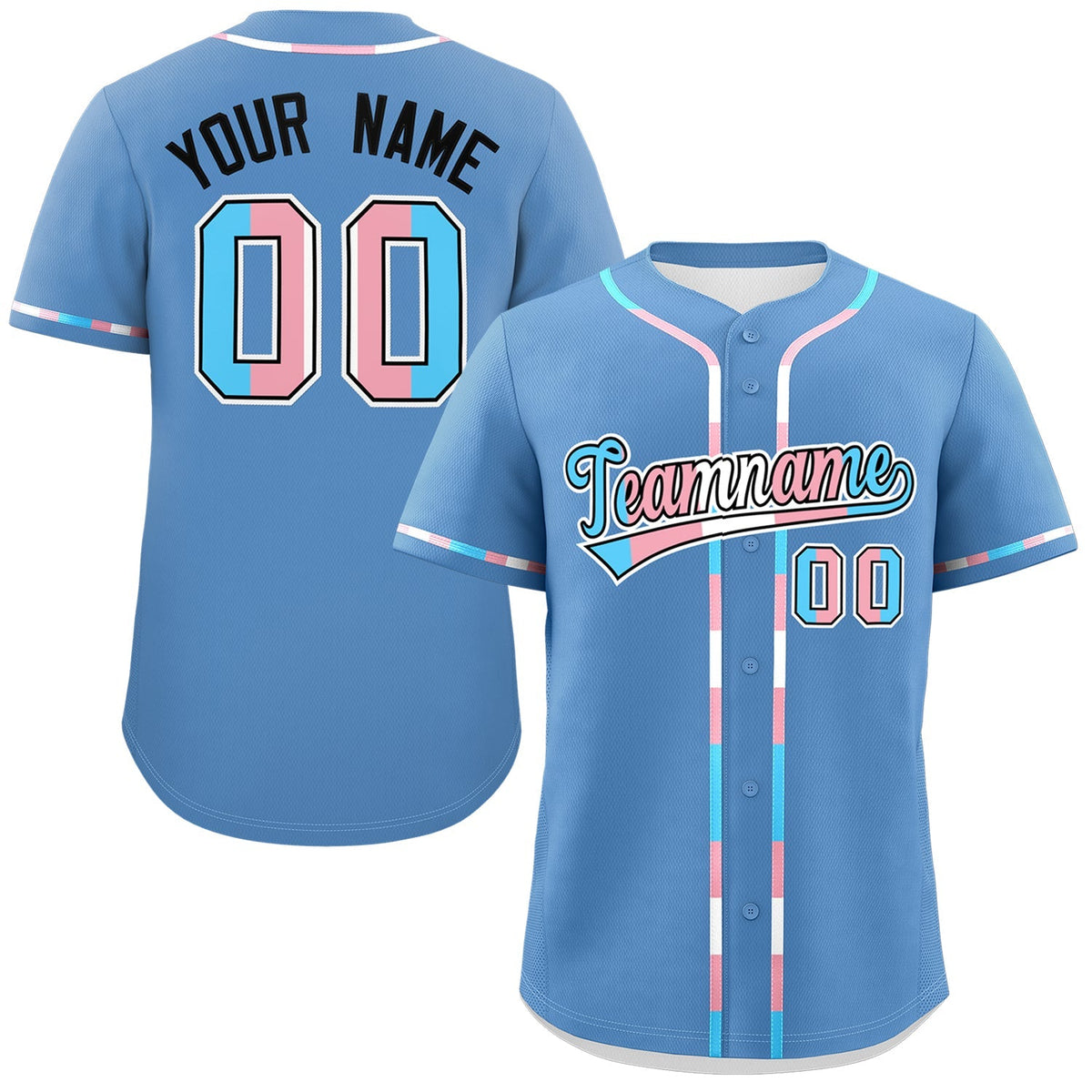 Custom Light Blue Transgender For Pride Month Classic Style Baseball Jersey| KXKSHOP