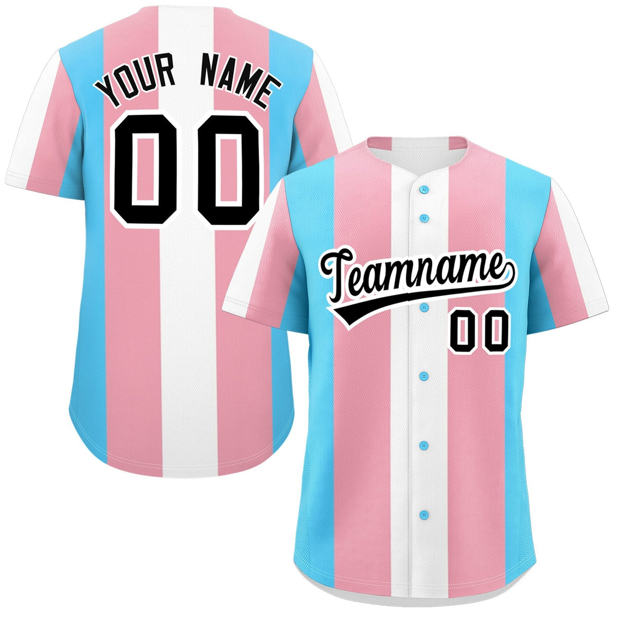 Custom White Light Pink Transgender For Pride Month Classic Style Baseball Jersey| KXKSHOP