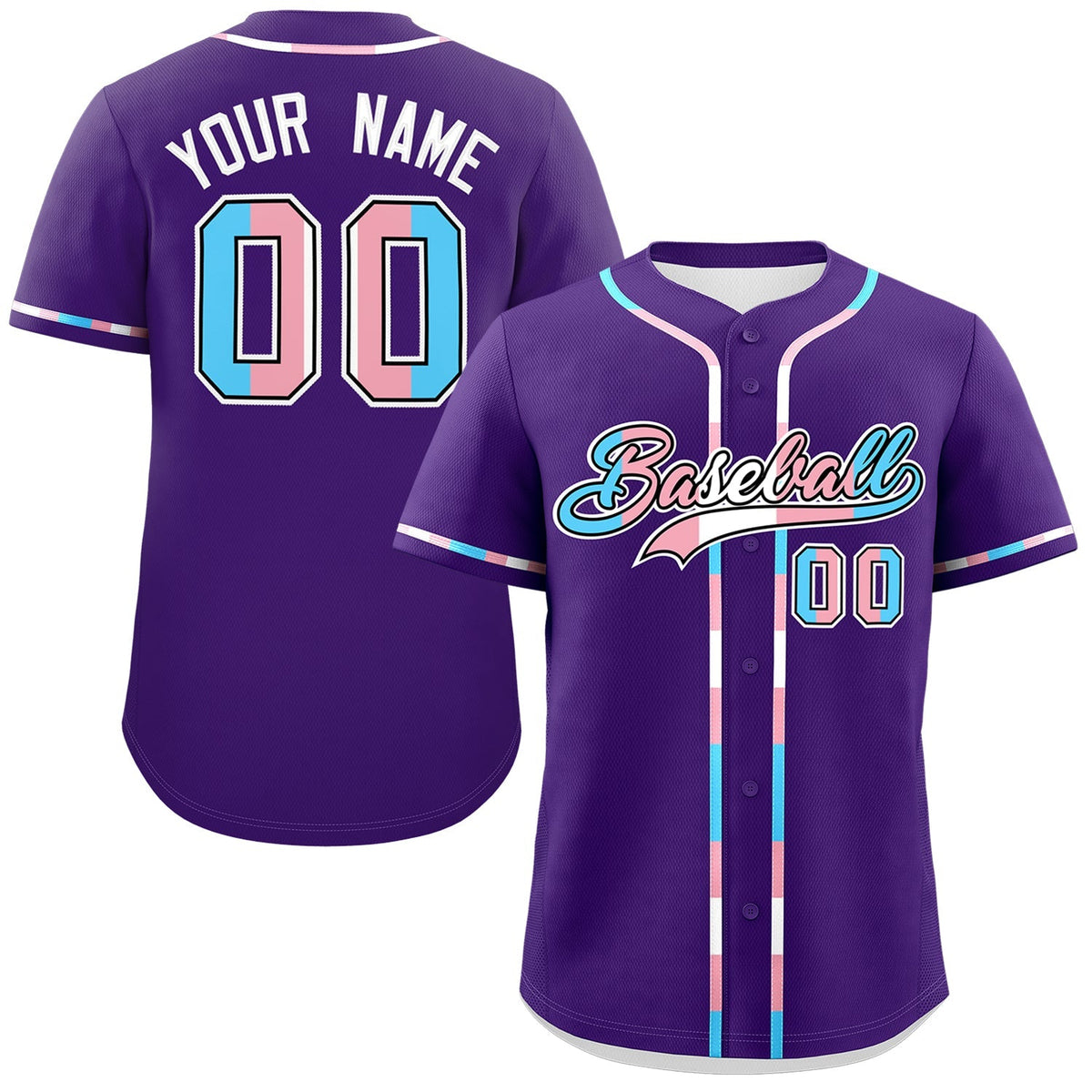 Custom Purple Transgender For Pride Month Classic Style Baseball Jersey| KXKSHOP