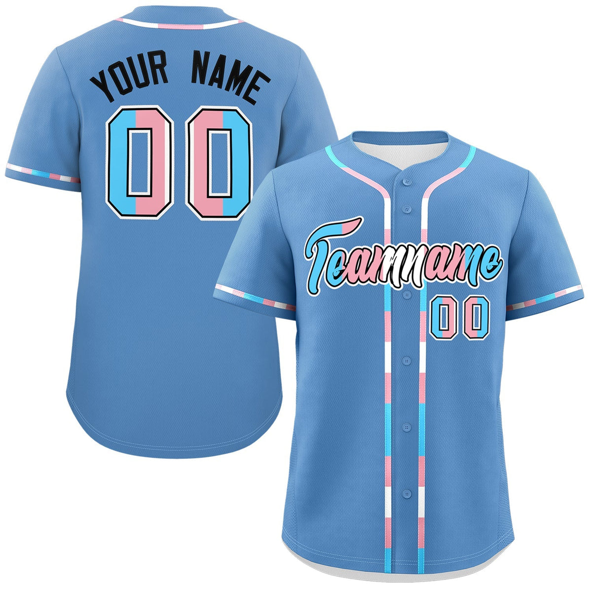 Custom Light Blue Transgender For Pride Month Classic Style Baseball Jersey| KXKSHOP