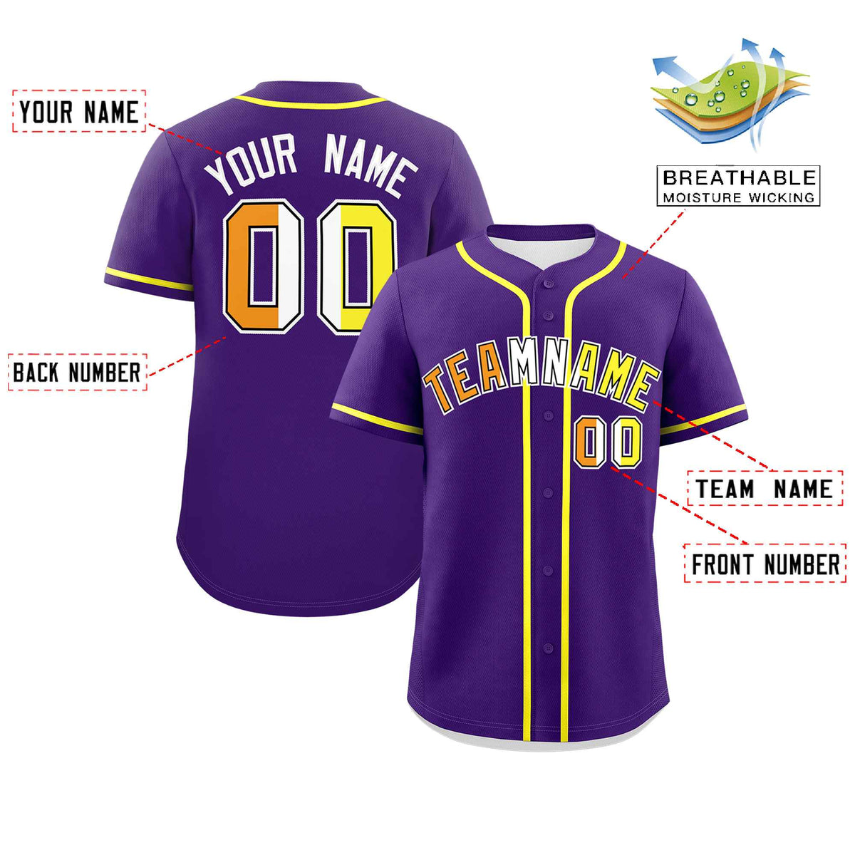 Custom Purple Maverique For Pride Month Classic Style Authentic Baseball Jersey