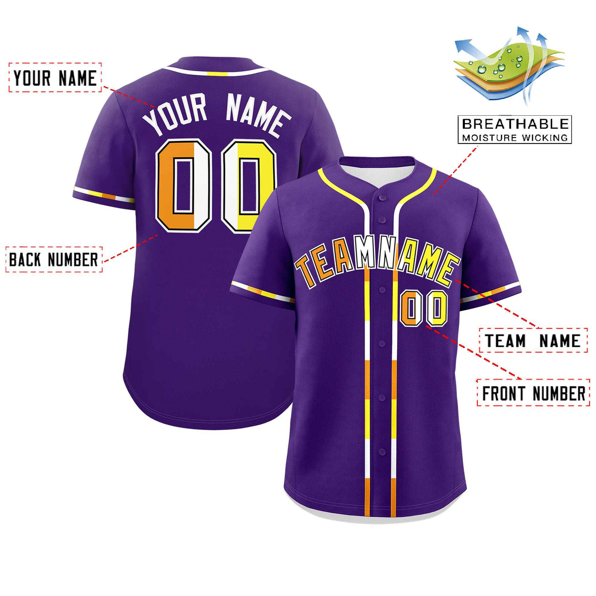 Custom Purple Maverique For Pride Month Classic Style Authentic Baseball Jersey