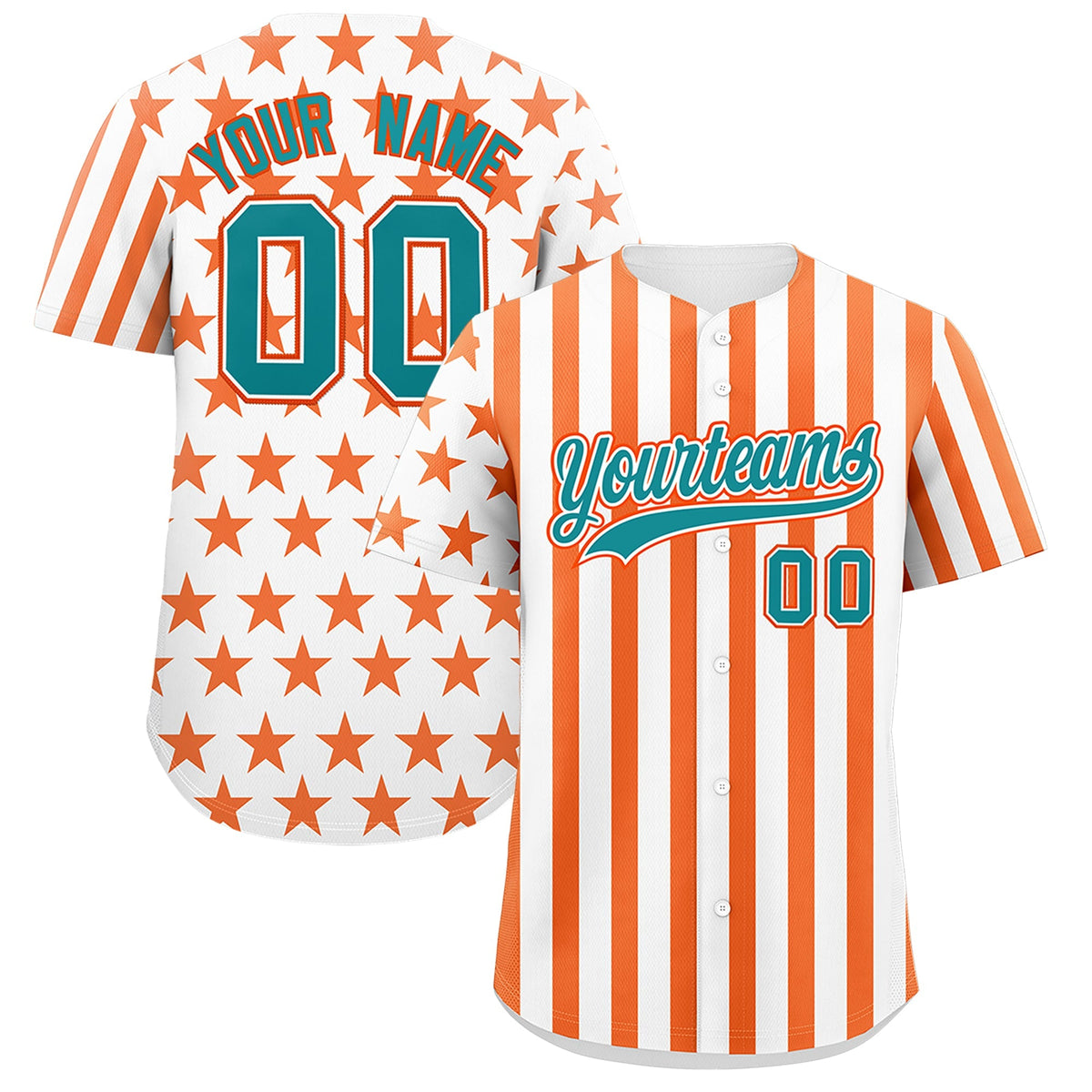 Custom White Orange American Flag Graffiti Pattern Baseball Jersey| KXKSHOP