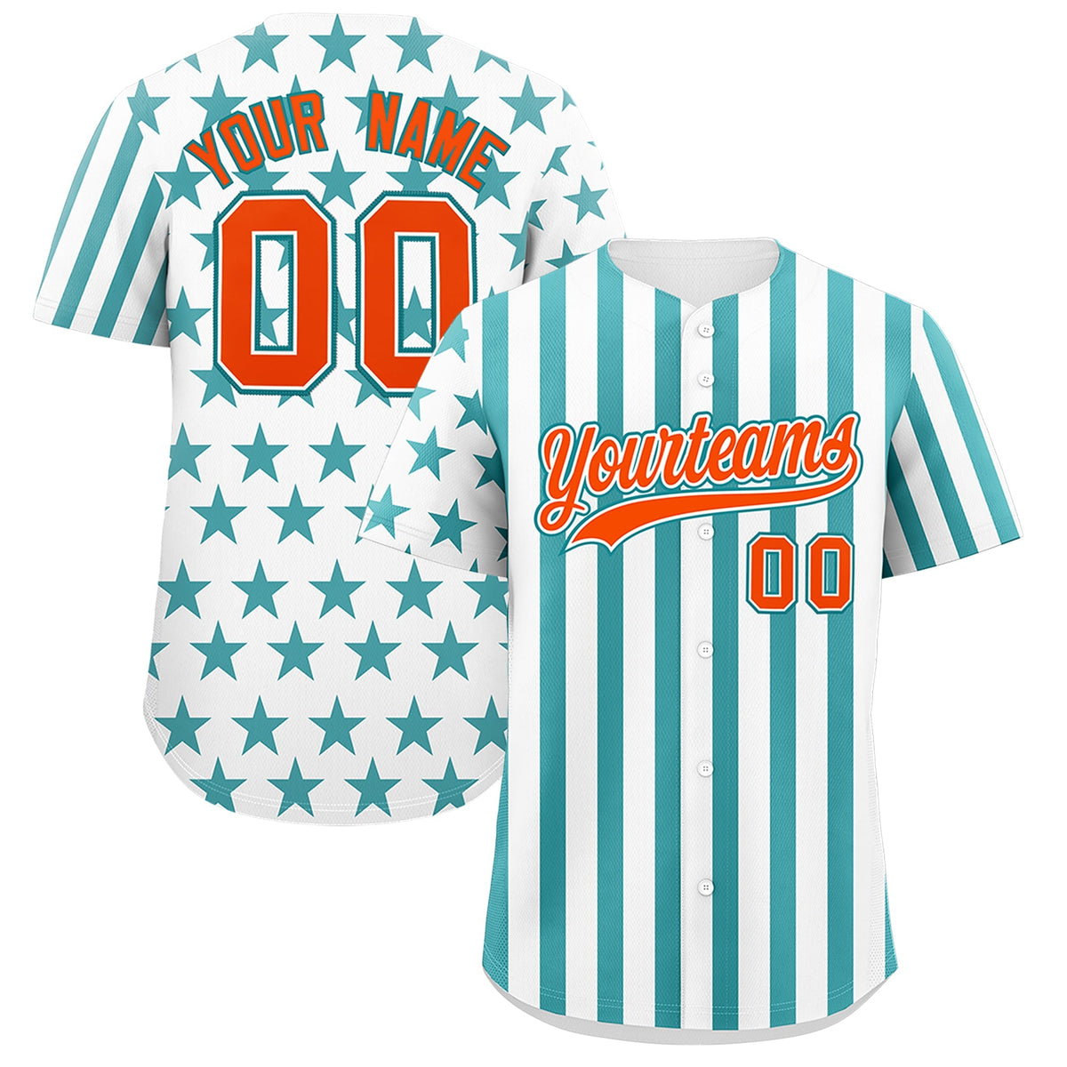 Custom White Aqua American Flag Graffiti Pattern Baseball Jersey| KXKSHOP
