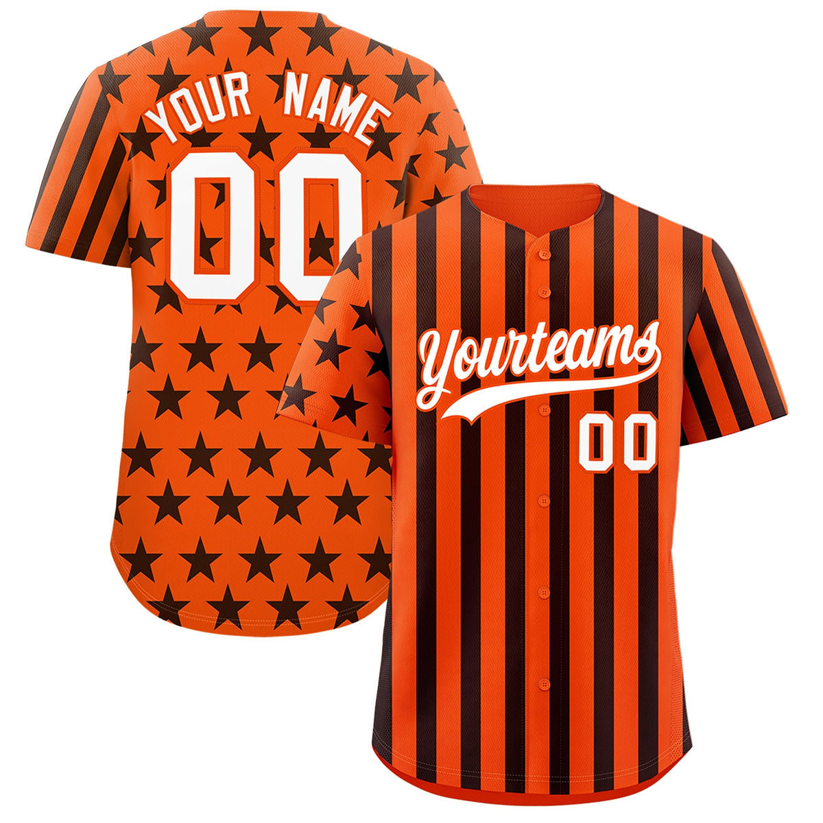 Custom Orange Black American Flag Graffiti Pattern Baseball Jersey| KXKSHOP