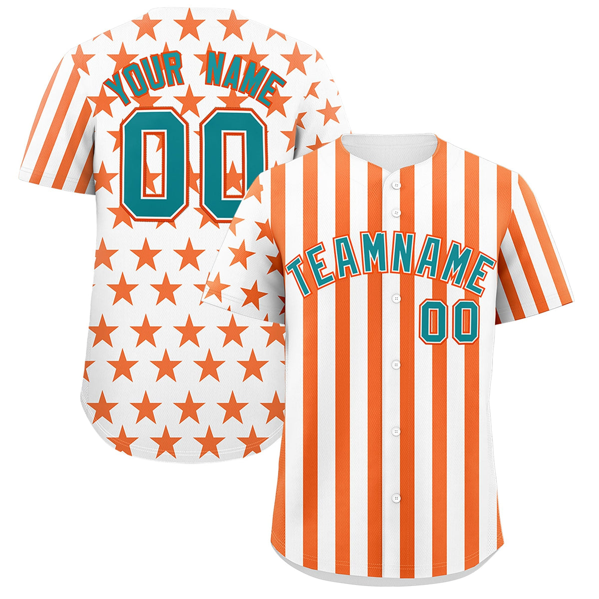 Custom White Orange American Flag Graffiti Pattern Baseball Jersey| KXKSHOP