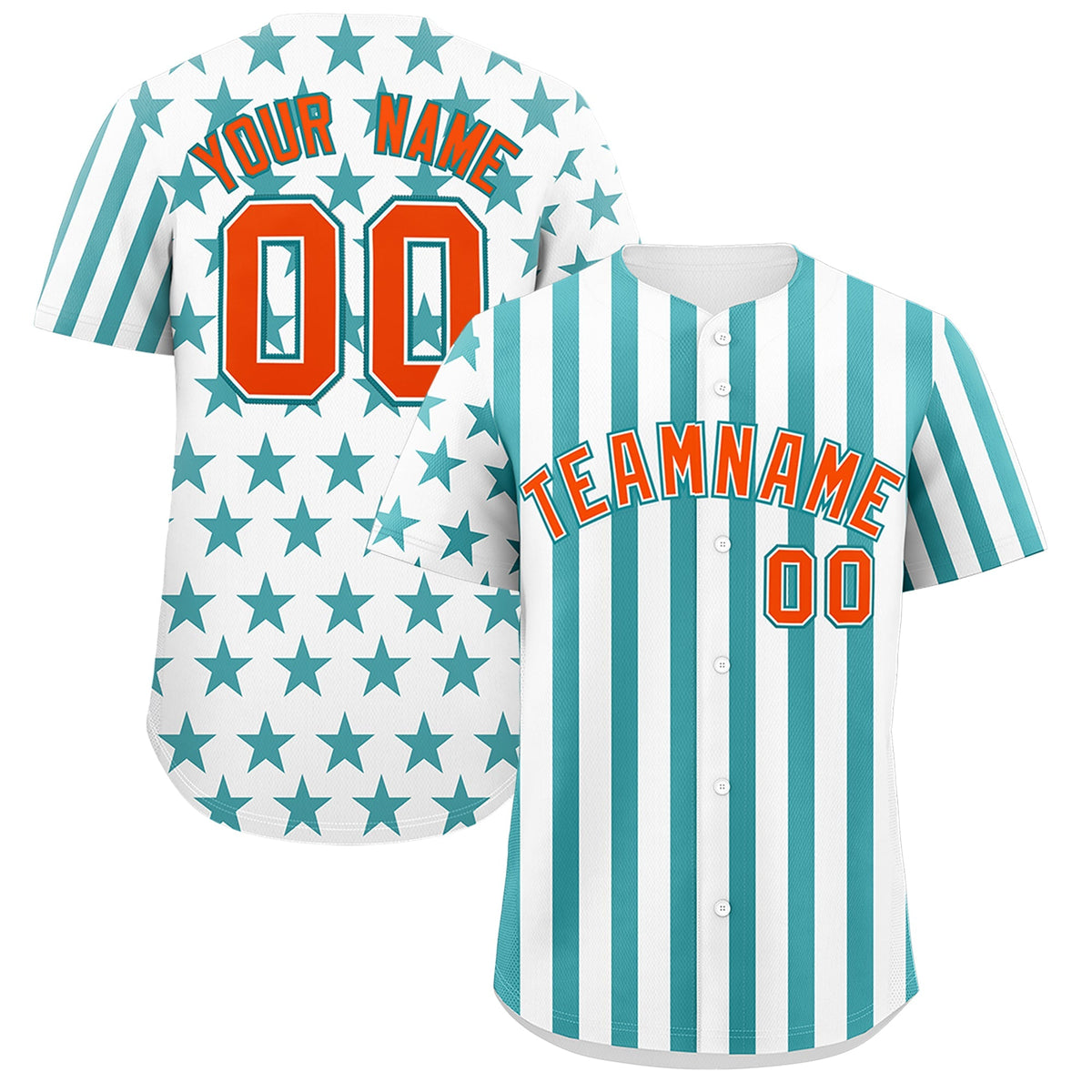 Custom White Aqua American Flag Graffiti Pattern Baseball Jersey| KXKSHOP
