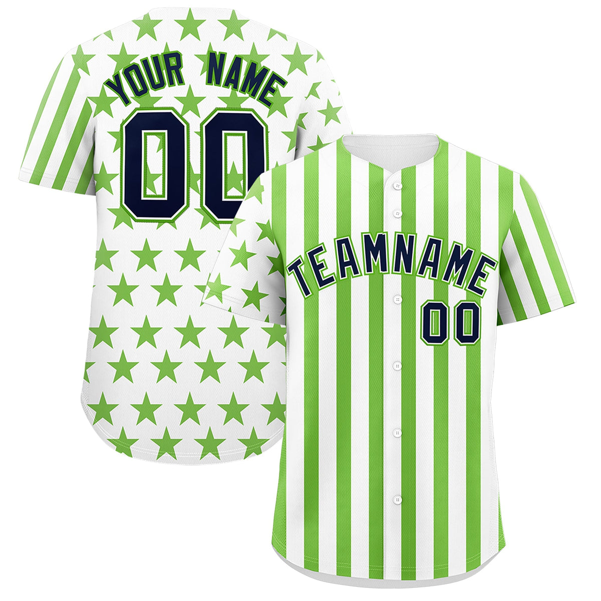 Custom White Neon Green American Flag Graffiti Pattern Baseball Jersey| KXKSHOP