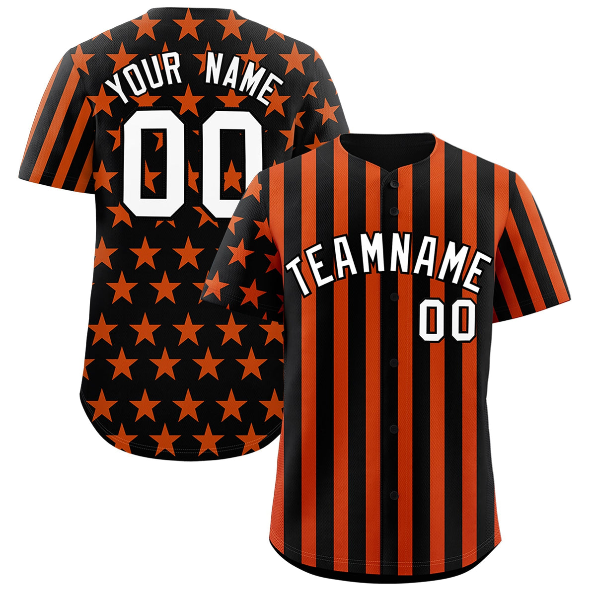 Custom Black Orange American Flag Graffiti Pattern Baseball Jersey| KXKSHOP